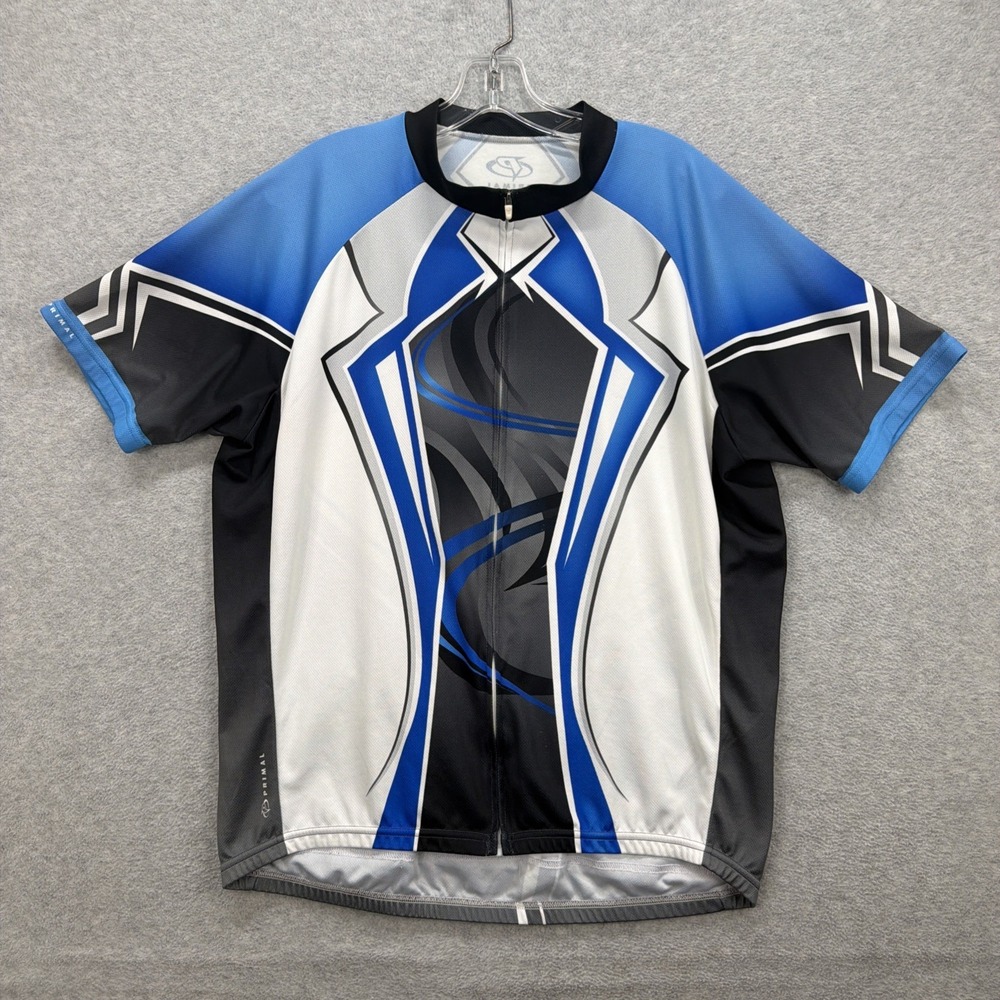 Primal Wear Cycling Jersey Mens XL Full Zip Short Sleeve Performance Bike Racing